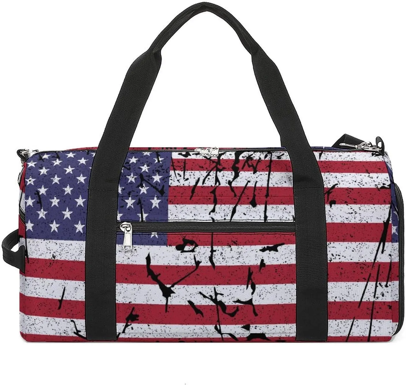 Gym Duffel Bag with Shoe Compartment Wet Pocket, Usa-grunge-flag Travel Bag for Men Women, style-1