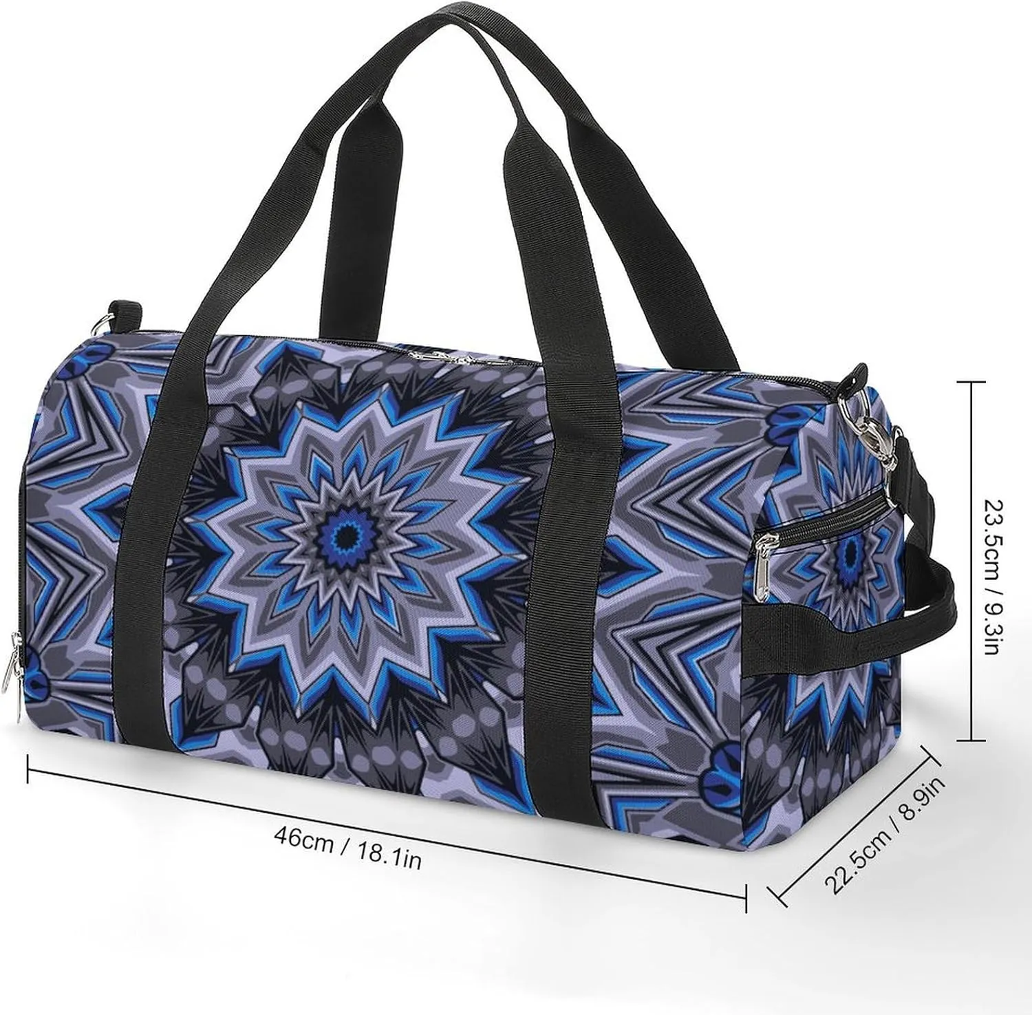 Gym Duffel Bag with Shoe Compartment Wet Pocket, Vintage Ethnic Travel Bag for Men Women, style