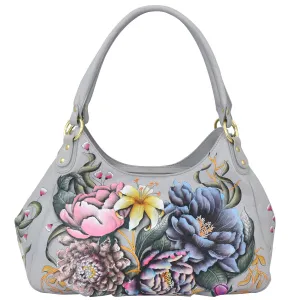 Hand Painted Triple Compartment Ruched Hobo - 721