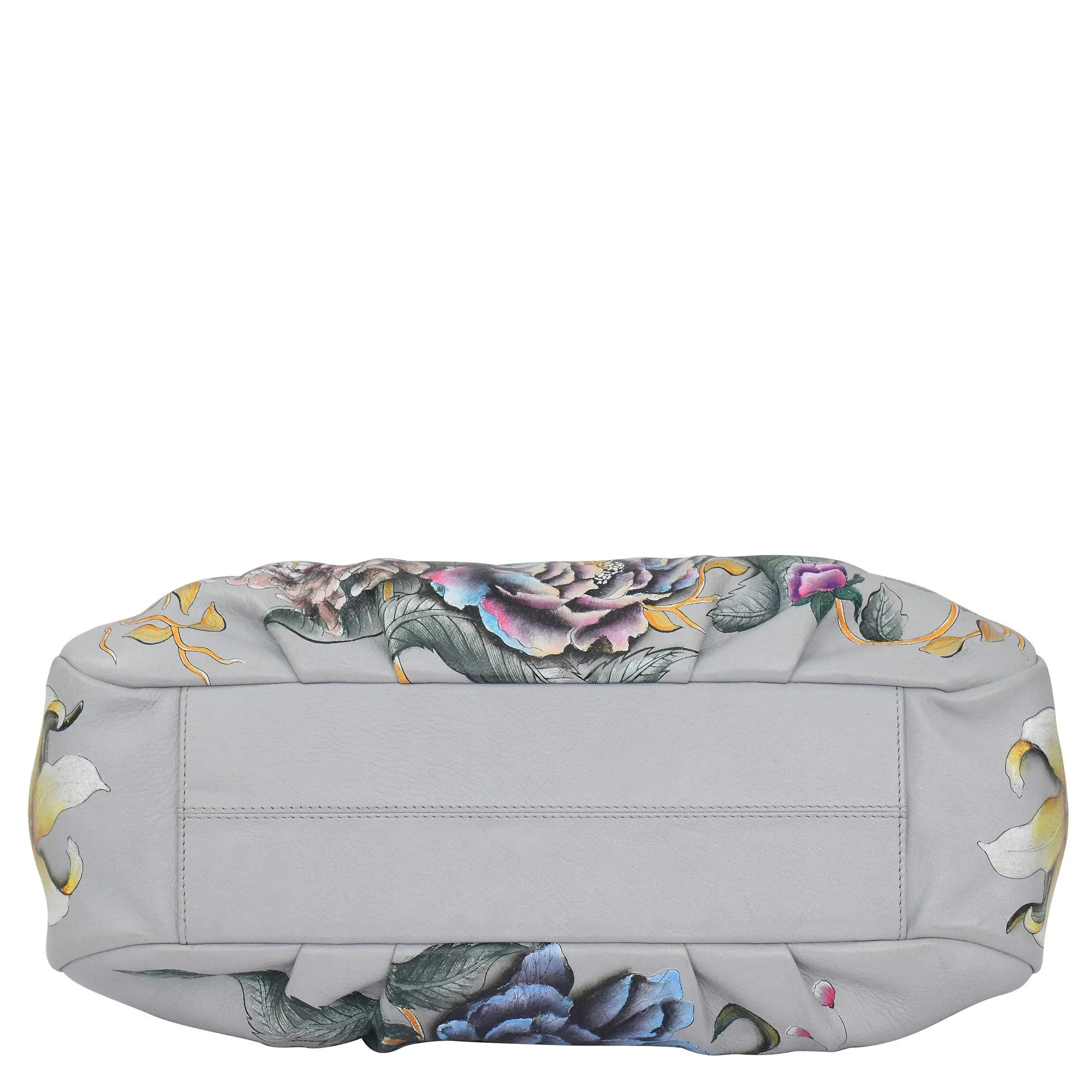 Hand Painted Triple Compartment Ruched Hobo - 721