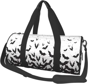 Happy Halloween Bats Witchs Spider Web Pumpkin Skull Bone Round Travel Duffel Bag Large Capacity Gym Sports Bags for Hiking Vacation Trips