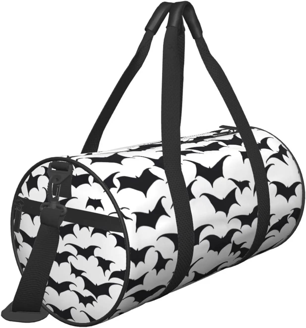 Happy Halloween Bats Witchs Spider Web Pumpkin Skull Bone Round Travel Duffel Bag Large Capacity Gym Sports Bags for Hiking Vacation Trips
