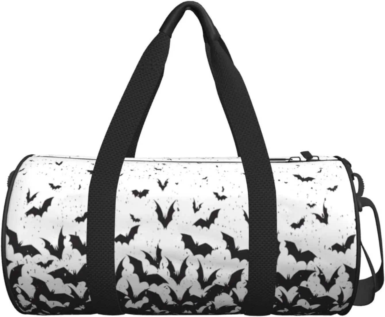 Happy Halloween Bats Witchs Spider Web Pumpkin Skull Bone Round Travel Duffel Bag Large Capacity Gym Sports Bags for Hiking Vacation Trips