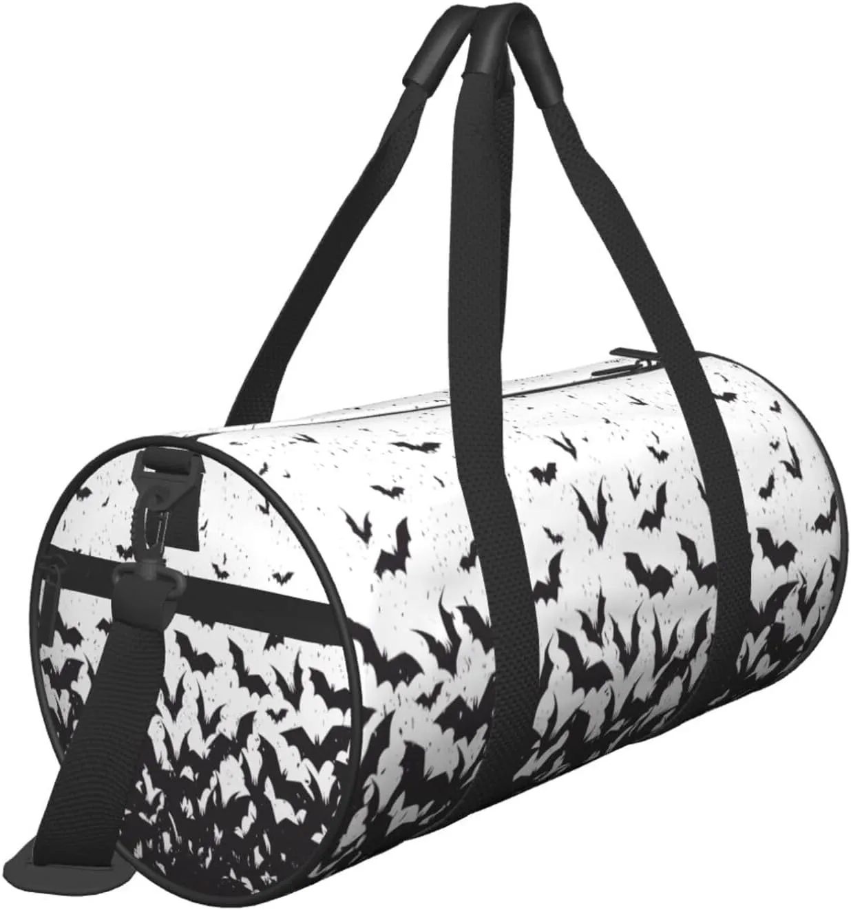 Happy Halloween Bats Witchs Spider Web Pumpkin Skull Bone Round Travel Duffel Bag Large Capacity Gym Sports Bags for Hiking Vacation Trips
