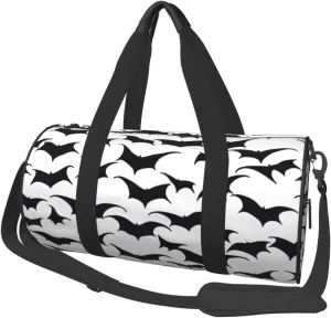 Happy Halloween Bats Witchs Spider Web Pumpkin Skull Bone Round Travel Duffel Bag Large Capacity Gym Sports Bags for Hiking Vacation Trips