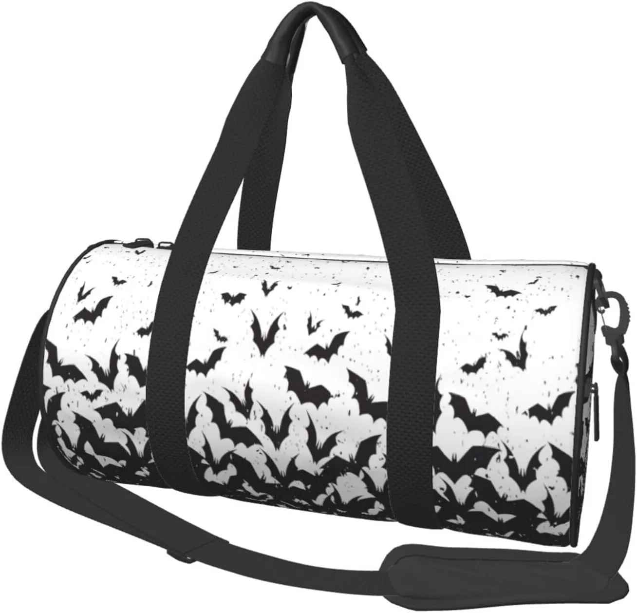 Happy Halloween Bats Witchs Spider Web Pumpkin Skull Bone Round Travel Duffel Bag Large Capacity Gym Sports Bags for Hiking Vacation Trips