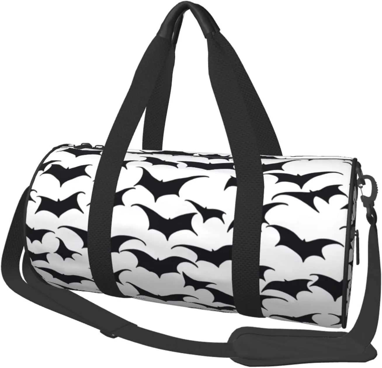 Happy Halloween Bats Witchs Spider Web Pumpkin Skull Bone Round Travel Duffel Bag Large Capacity Gym Sports Bags for Hiking Vacation Trips