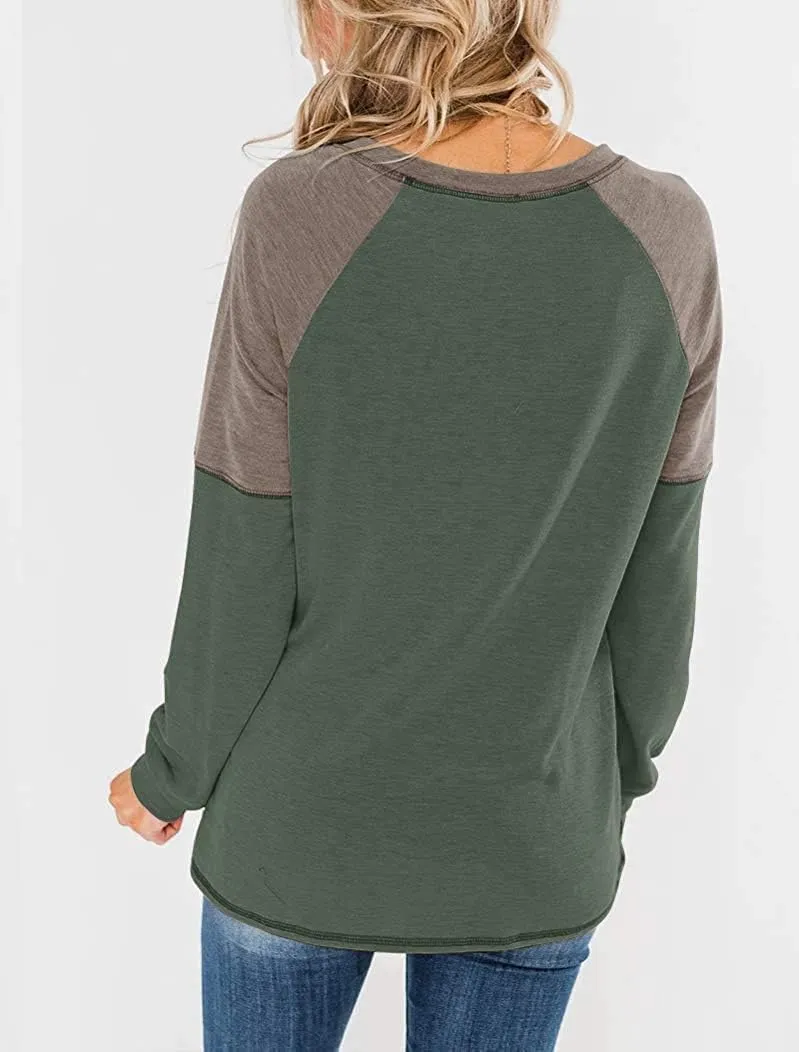 HARHAY 2023 Women's Long Sleeve Faux Suede Casual Blouse Tunic Shirt Tops