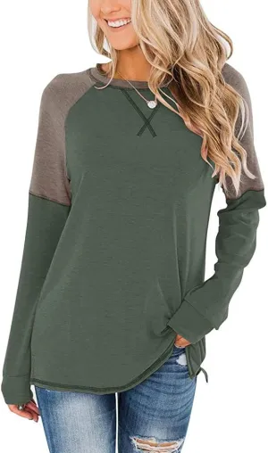 HARHAY 2023 Women's Long Sleeve Faux Suede Casual Blouse Tunic Shirt Tops