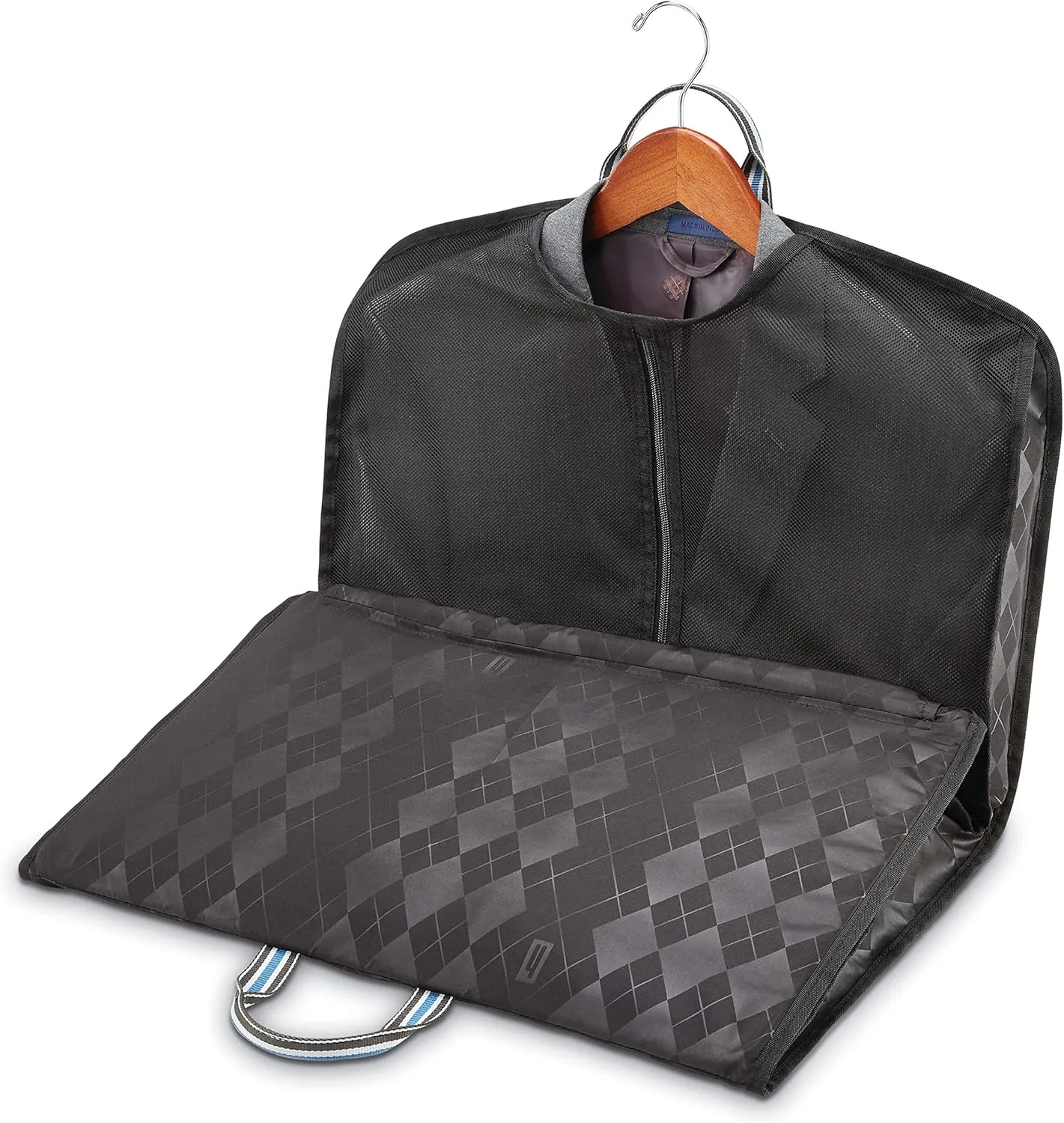 Hartmann Herringbone Deluxe Extended Journey Expandable Spinner, Black, Checked-Large