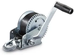Heavy Duty Hand Crank Strap Winch 600lb Jet Ski ATV Boat Trailer Tow Marine