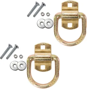 Heavy Duty Tie Down D-Rings 12,000 lb. Cap. Tiedowns with 2-1/2" Hardware 2 Pack