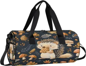 Hedgehogs Angry Travel Gym Bag Waterproof Sport Dance Bag for Women Men Portable Gymnastics Duffel Bags Canvas Tote Carry on Handbag for Workout Overnight Weekender