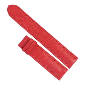 High Quality Red Goat leather watch band, Handmade Alran Chevre Sully leather watch strap (20mm, Steel Tang Buckle)