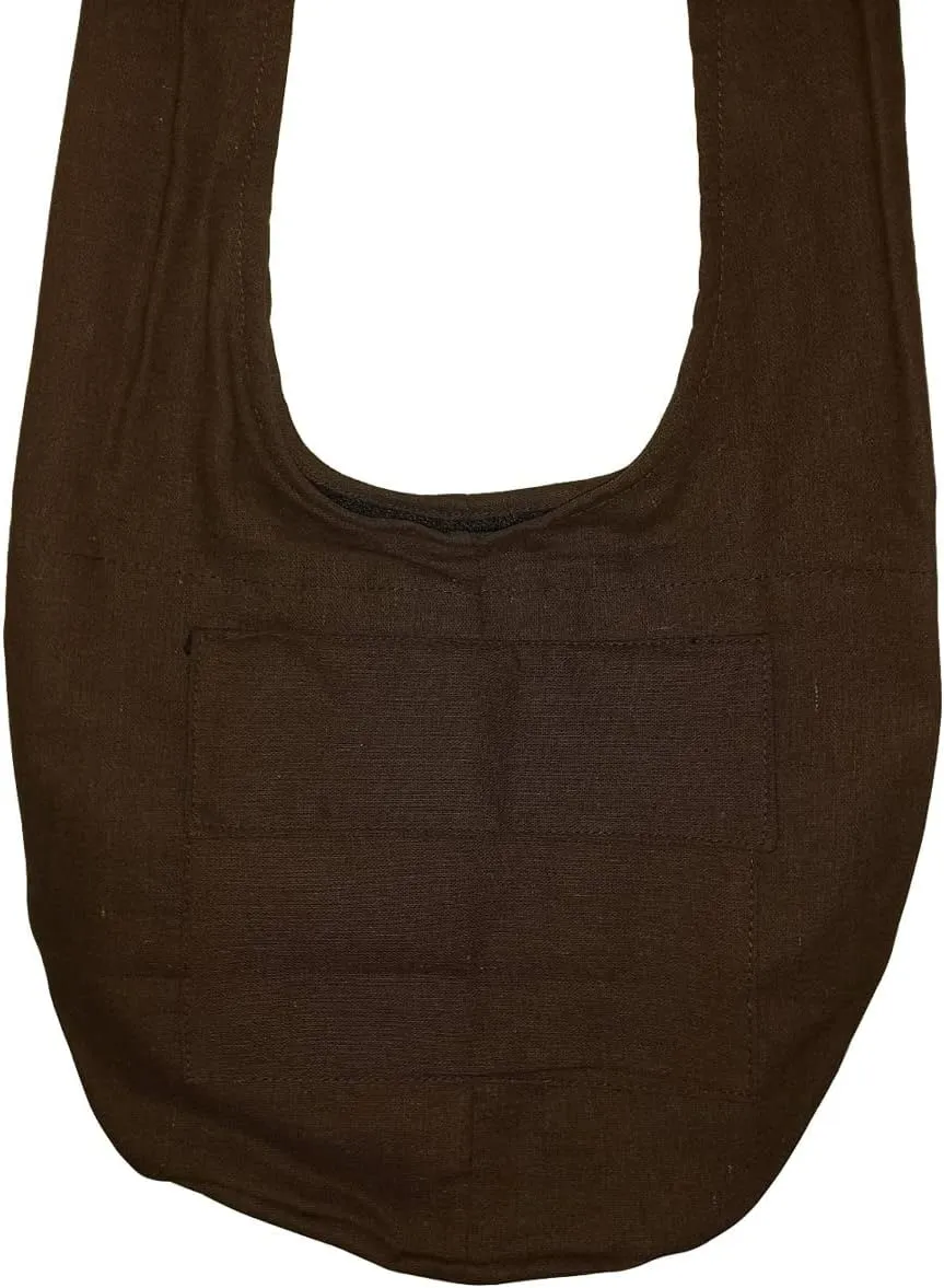Hippie Bohemian Cross body Shoulder Bag, Cotton Fabric “Large” Size; The Green Garden