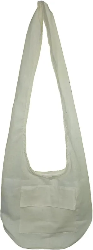 Hippie Bohemian Cross body Shoulder Bag, Cotton Fabric “Large” Size; The Green Garden