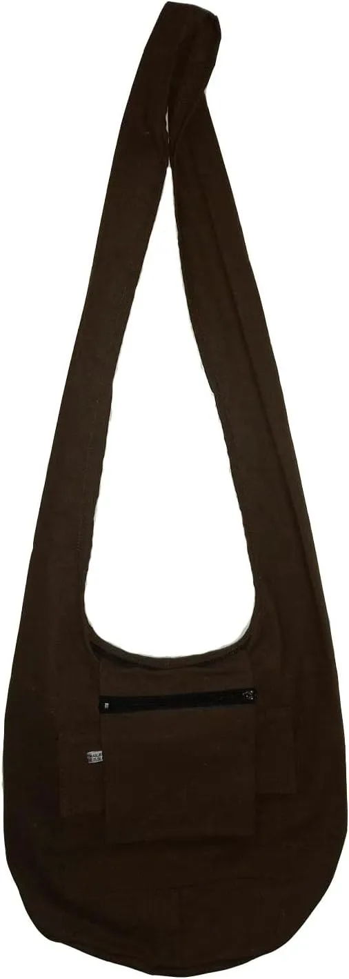 Hippie Bohemian Cross body Shoulder Bag, Cotton Fabric “Large” Size; The Green Garden
