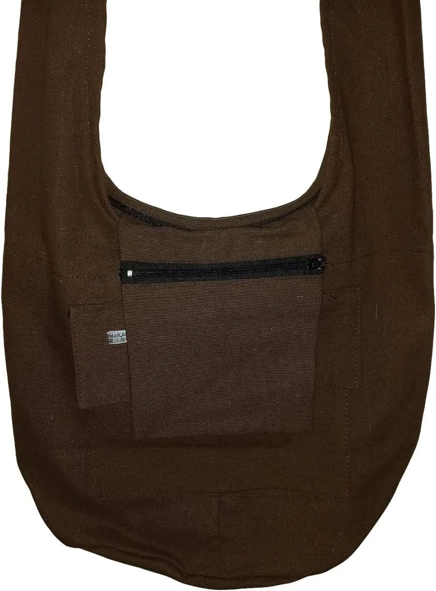 Hippie Bohemian Cross body Shoulder Bag, Cotton Fabric “Large” Size; The Green Garden