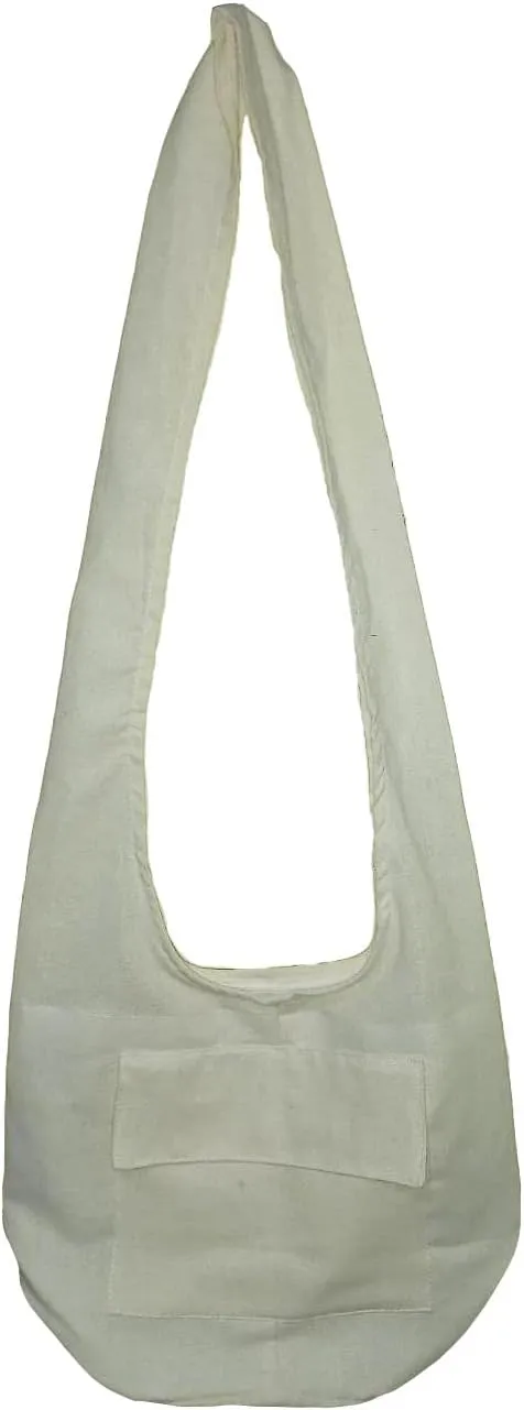 Hippie Bohemian Cross body Shoulder Bag, Cotton Fabric “Large” Size; The Green Garden