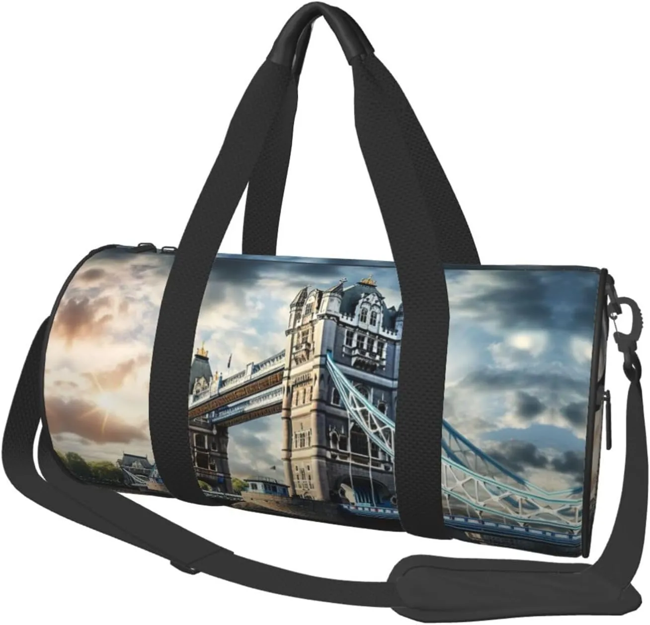 Historic Old Tower Bridge London Duffel Bag Foldable Gym Bag For Men Women, Lightweight With Inner Pocket For Travel Sports