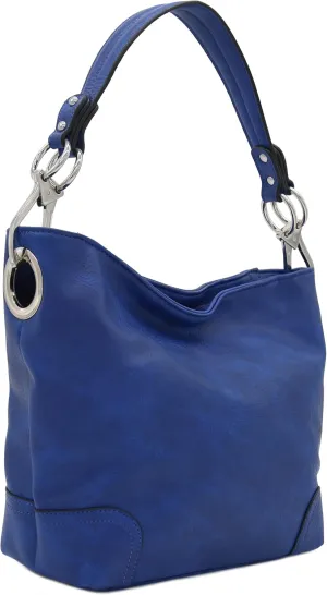 Hobo Shoulder Bag with Big Snap Hook Hardware