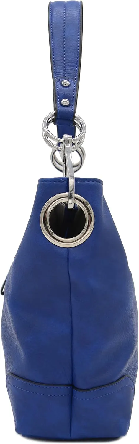 Hobo Shoulder Bag with Big Snap Hook Hardware