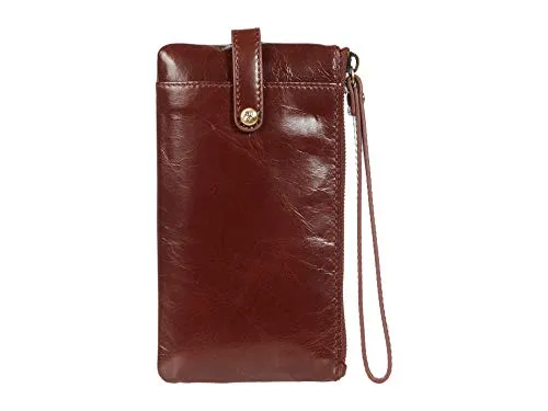 Hobo Womens Genuine Leather King Wristlet Wallet (Chocolate