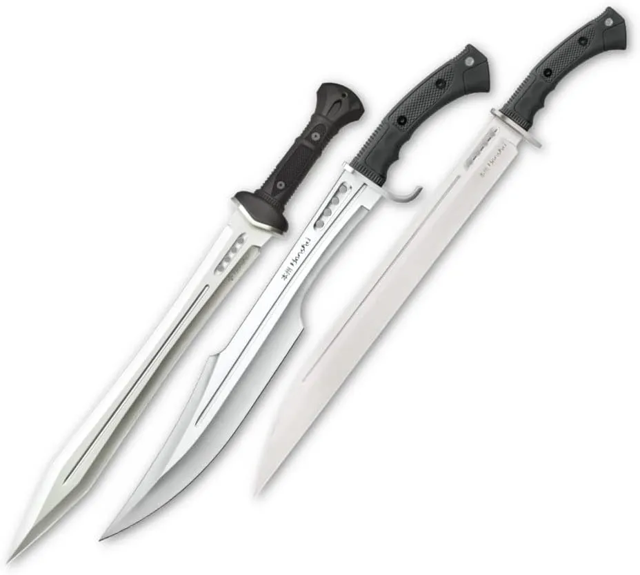 HONSHU Combat Sword Collector's Kit - 7CR13 Stainless Steel Blades, Injection-Molded TPR Handles, Steel Guards, Belt Sheaths