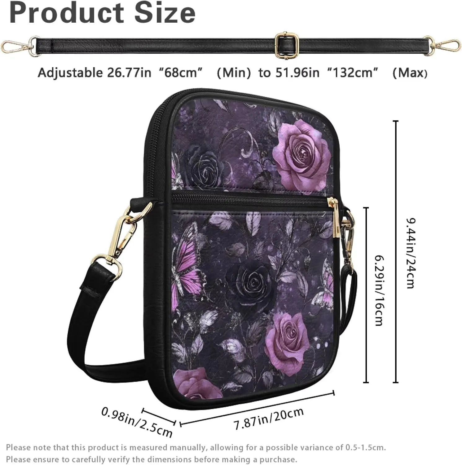 HUGS IDEA Small Messenger Bag for Women Crossbody Purse Mini Shoulder Bag for Lady