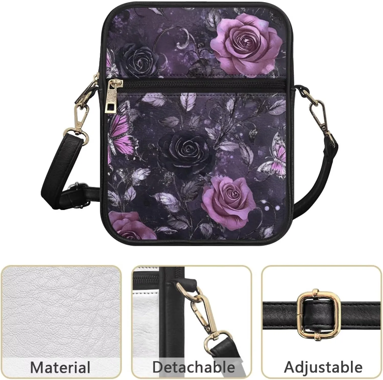 HUGS IDEA Small Messenger Bag for Women Crossbody Purse Mini Shoulder Bag for Lady