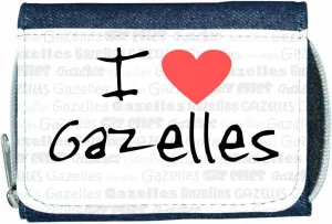 I Love Heart Gazelles Denim Wallet