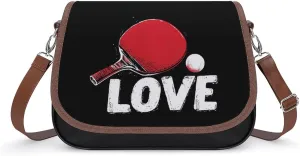 I Love Table Tennis Womens Messenger Crossbody Bags Small Shoulder Handbags Purse with Adjustable Strap