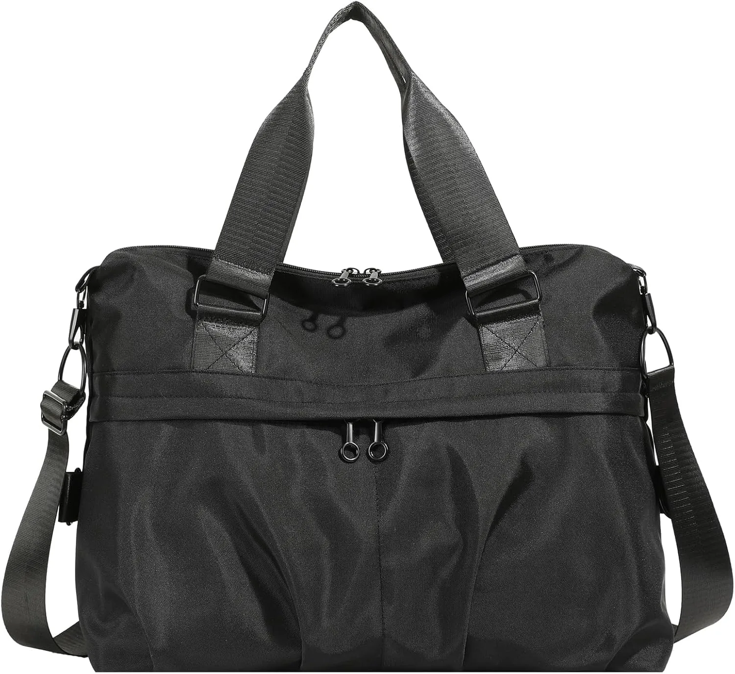 IHAYNER Travel Weekender Bags for Women, Duffle Bag with Laptop Compartment, Carry On Overnight Bag with Luggage Sleeve, Black