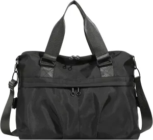 IHAYNER Travel Weekender Bags for Women, Duffle Bag with Laptop Compartment, Carry On Overnight Bag with Luggage Sleeve, Black
