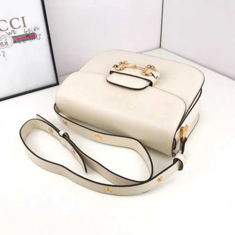 Impressive variety Shoulder 1955 Bag Horsebit White Milk On-demand assistance ESMEE -