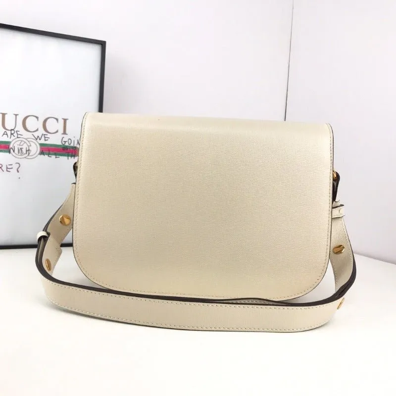 Impressive variety Shoulder 1955 Bag Horsebit White Milk On-demand assistance ESMEE -