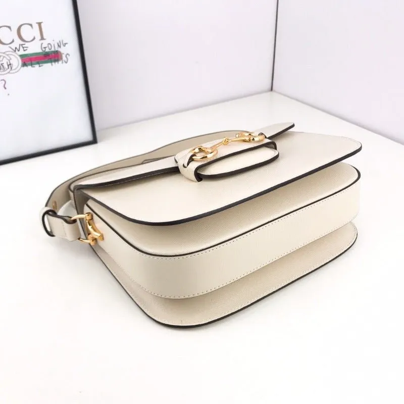 Impressive variety Shoulder 1955 Bag Horsebit White Milk On-demand assistance ESMEE -