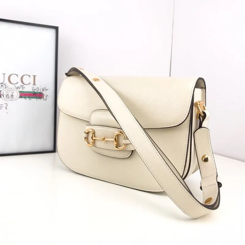 Impressive variety Shoulder 1955 Bag Horsebit White Milk On-demand assistance ESMEE -