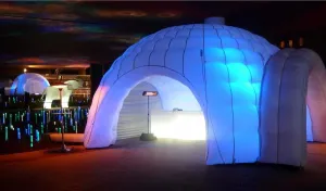 Inflatable Commercial Wedding Event Nightclub Bar Patio Marquee Dome Igloo Tent, White, 7x6x4.5m