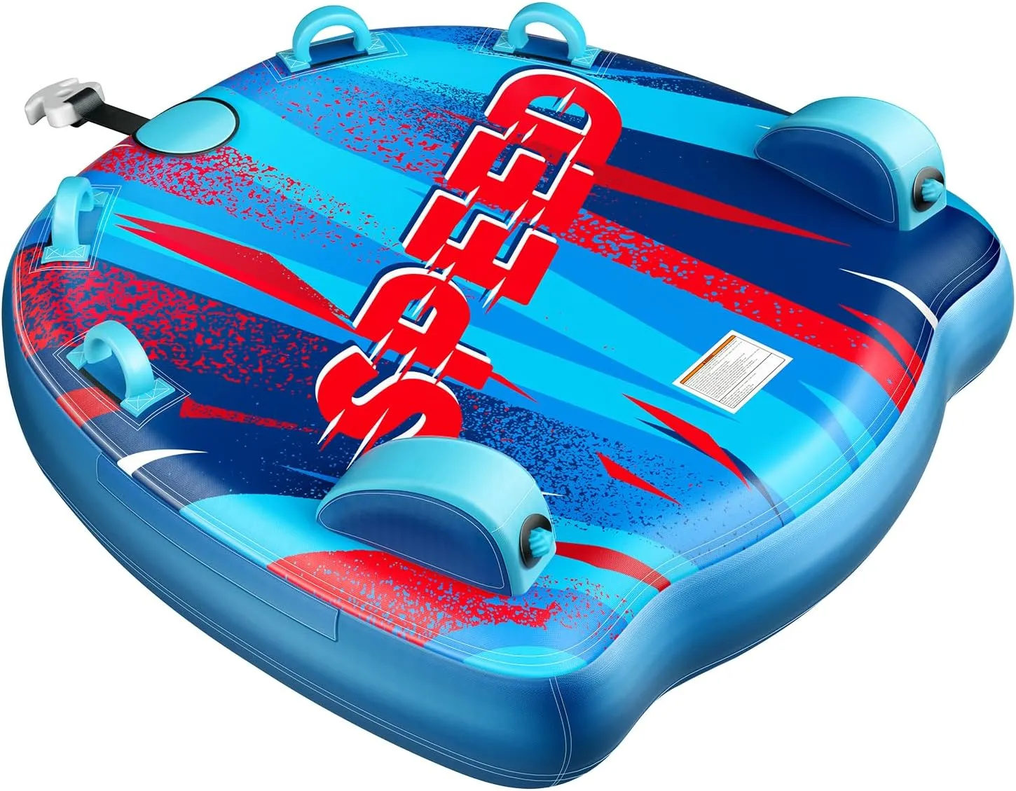 Inflatable Towable Tube for Boating 1-2 Person Deluxe Boat Tubes for Tubing Dual Reinforced Tow PointsWater Tube Premium Soft-Touch Nylon Cover Stable Valve