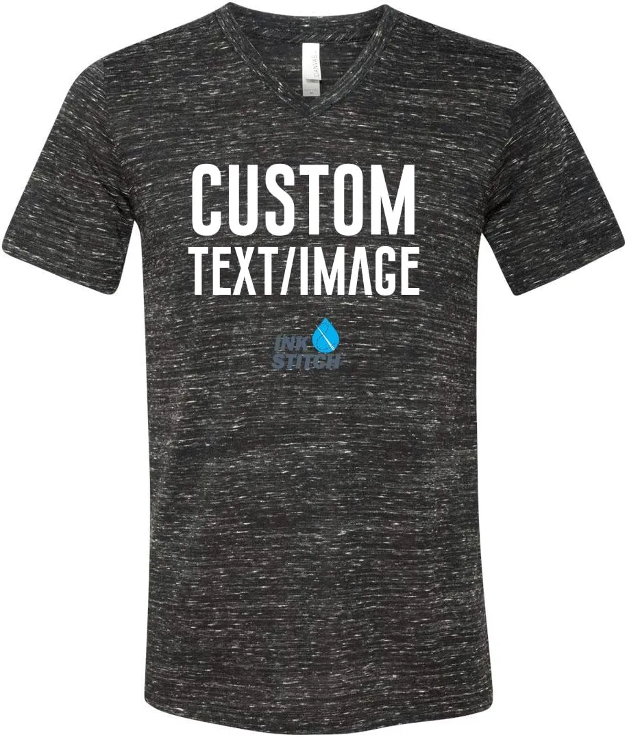 INK STITCH Unisex Bella Canvas Custom Deisgn Your Own V-Neck T-Shirts -Multicolors