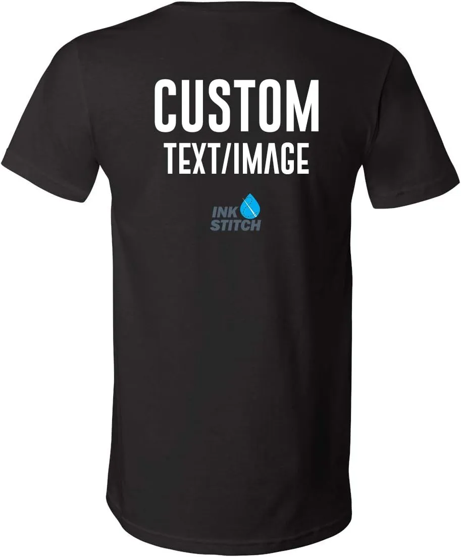 INK STITCH Unisex Bella Canvas Custom Deisgn Your Own V-Neck T-Shirts -Multicolors