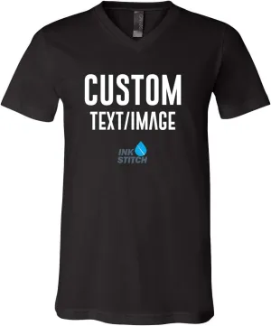 INK STITCH Unisex Bella Canvas Custom Deisgn Your Own V-Neck T-Shirts -Multicolors