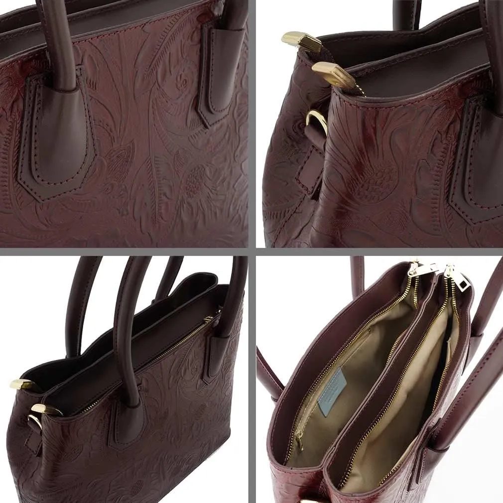 Italian Genuine Leather Top Handle Backpack Purse Shoulder Bag Handbag Rucksack For Women
