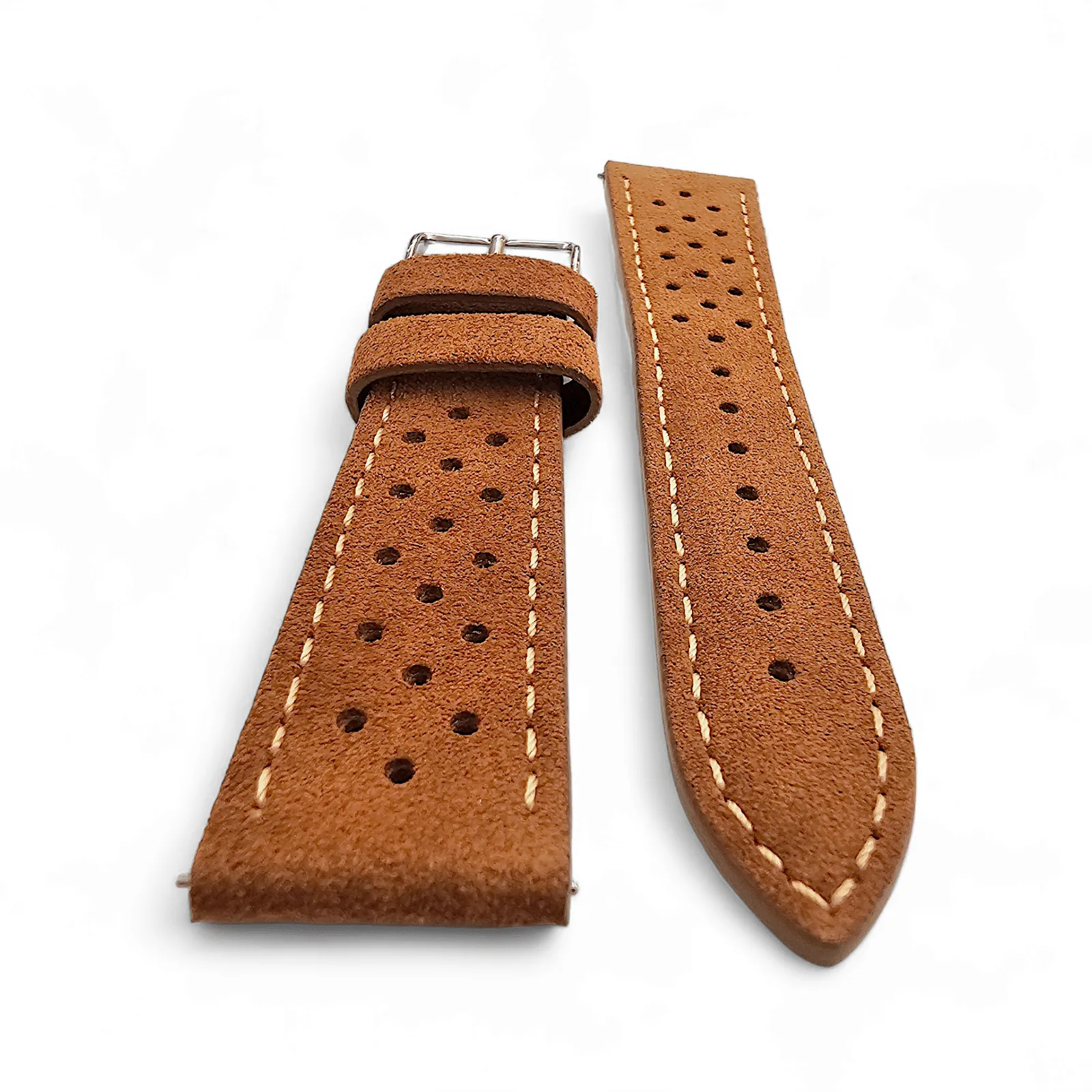 Italian Suede Leather Rally Strap Brown 20mm 22mm