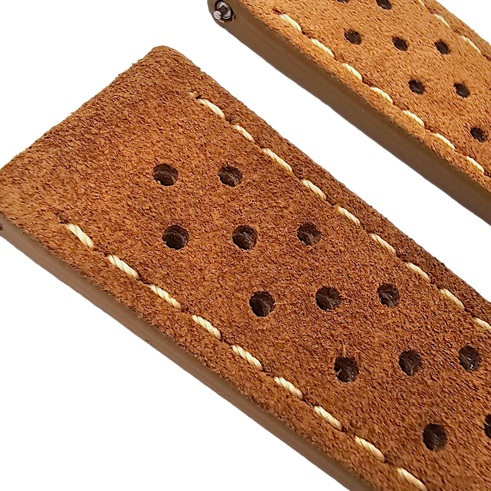 Italian Suede Leather Rally Strap Brown 20mm 22mm