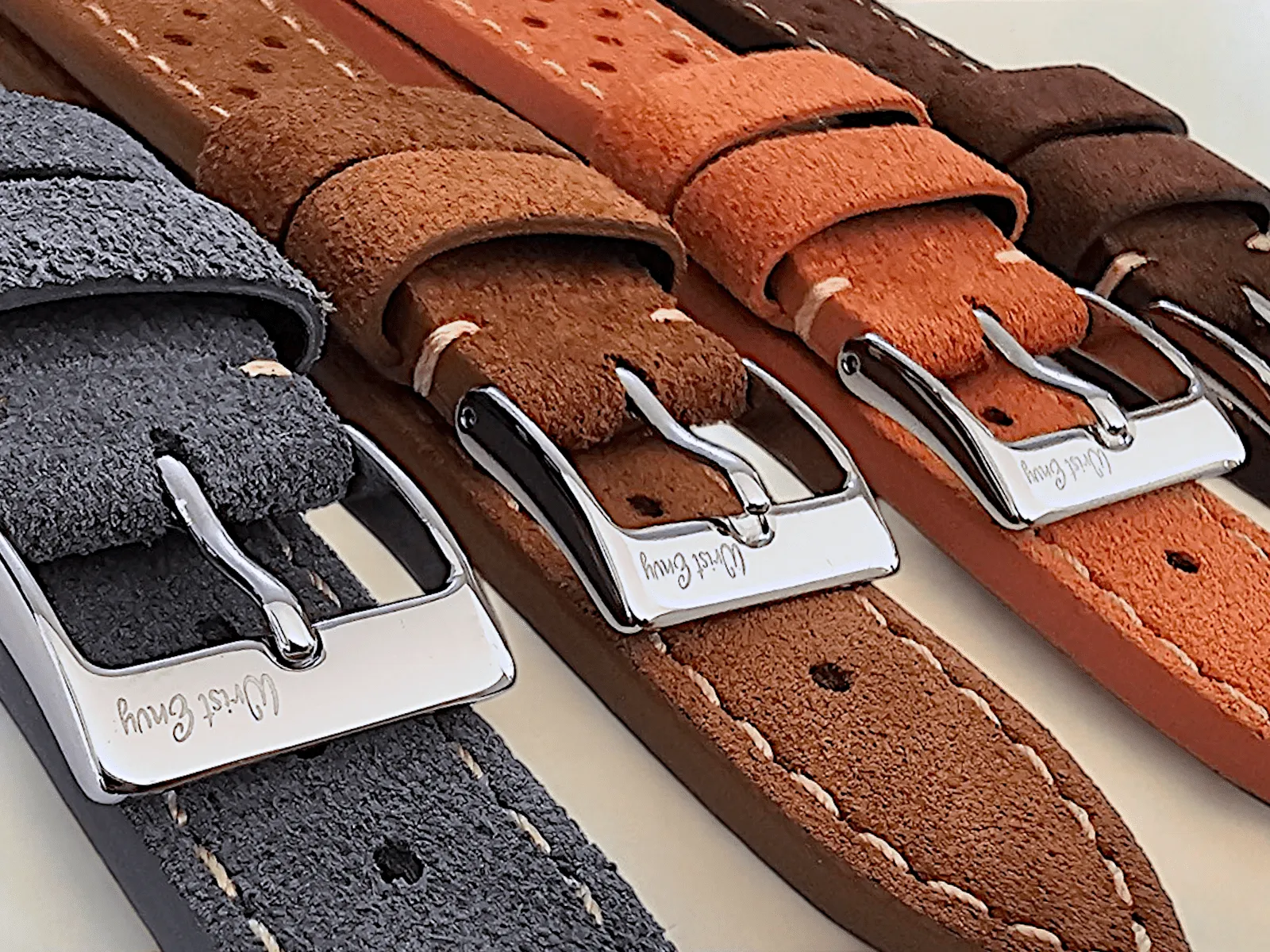 Italian Suede Leather Rally Strap Brown 20mm 22mm