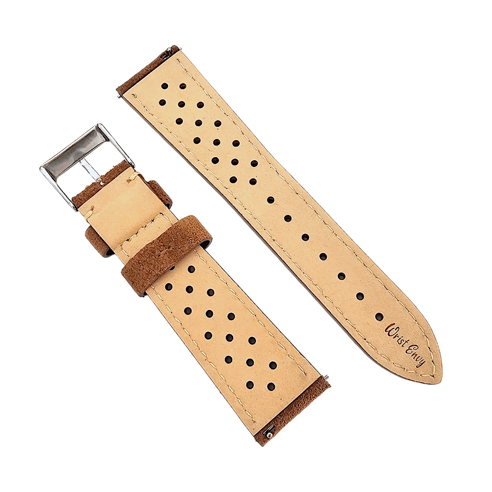 Italian Suede Leather Rally Strap Brown 20mm 22mm