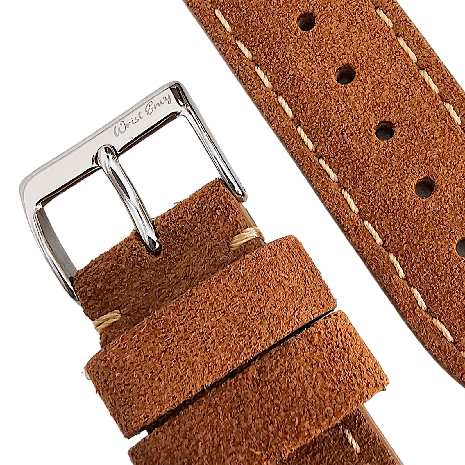 Italian Suede Leather Rally Strap Brown 20mm 22mm