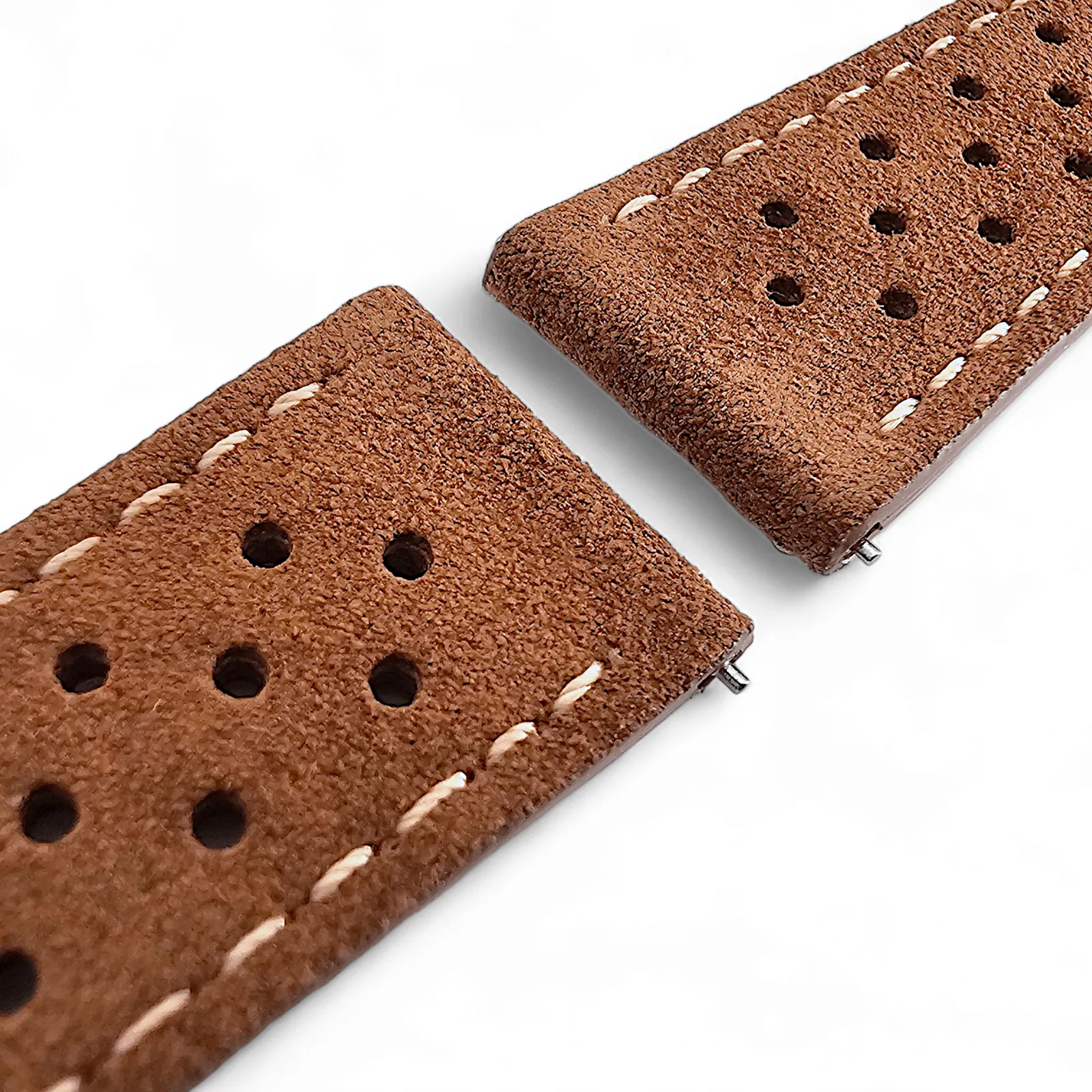 Italian Suede Leather Rally Strap Brown 20mm 22mm